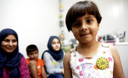 Noura is a 6-year-old from Syria. She is trapped in Greece with her mother.