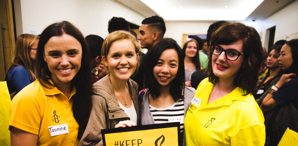 Volunteers and activists at the 2015 NSW Youth Conference.