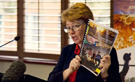 Claire Mallinson, National Director of Amnesty International Australia at the press conference for the Queensland report.