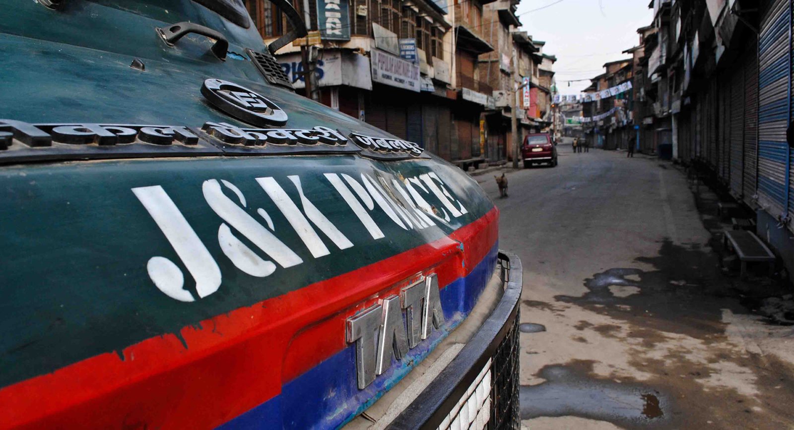 A Jammu & Kashmir police van, India.