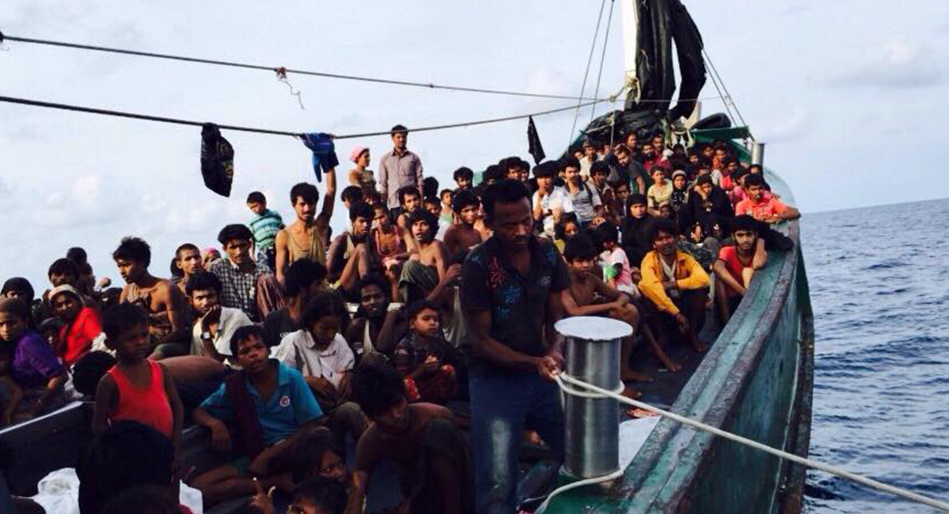 A boat crammed with 350 people drifting off the coast of Thailand and Malaysia
