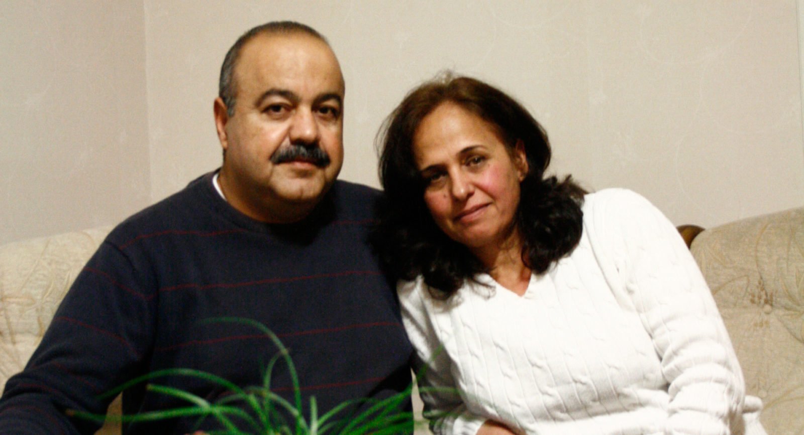 Maha and her husband Mohannad in their home in Sweden.