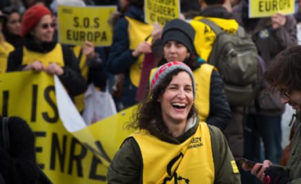 Activists at a Refugees Welcome event