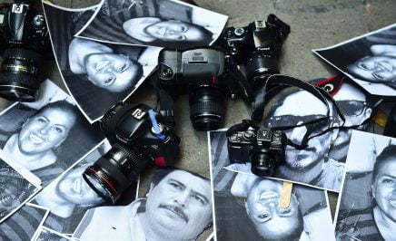 Photos of killed journalists with cameras in Mexico