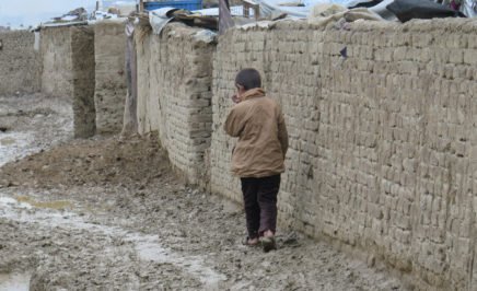 A child in a settlement for internally displaced people in Kabul, Afghanistan.