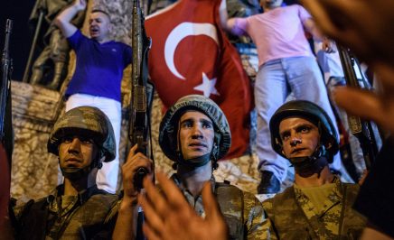 Turkish solders in Taksim square, Istanbul on July 16, 2016.