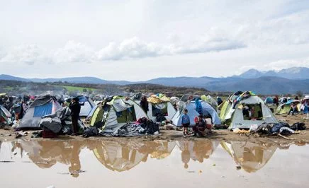 Refugee tents in Greece