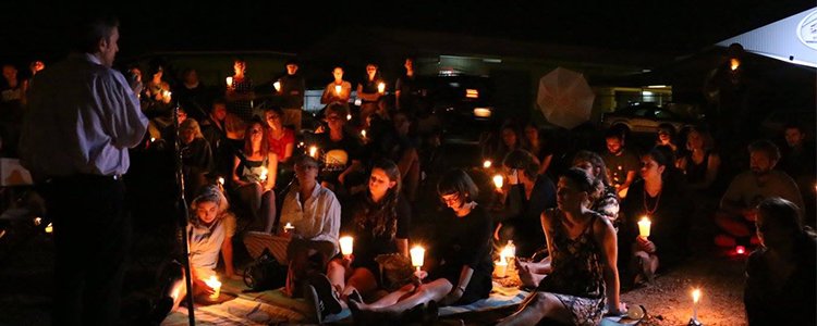 Jared Sharp speaking at the vigil for Don Dale kids in Darwin