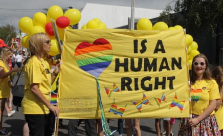 New Zealand supporters take part in Auckland’s Pride Parade. 16 February 2013, Auckland, New Zealand. Amnesty International believes that all people, regardless of their sexual orientation or gender identity, should be able to enjoy the full range of human rights, without exception. By highlighting instances of abuse against Lesbian, Gay, Bisexual, Transgender or Intersex (LGBTI) individuals around the world, by taking part in events such as Pride Parade, Amnesty hopes to protect the dignity of all LGBTI people. Because Love is a Human Right!