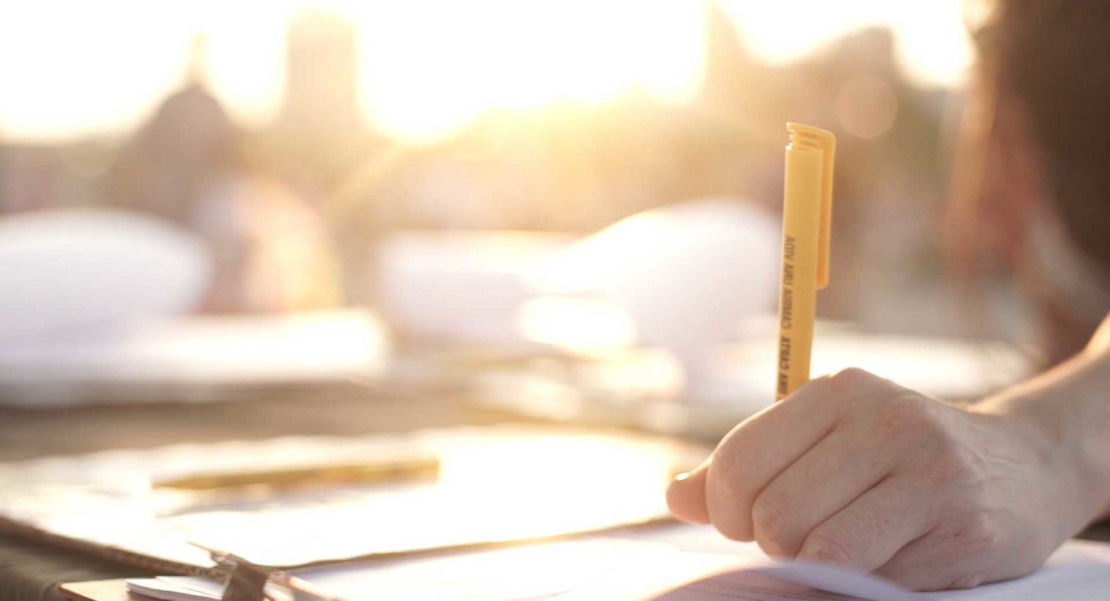 A woman writing a letter