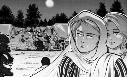 Illustration of Greece – Refugee women coping with fear and violence in the camps