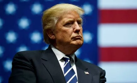 President-elect Donald Trump looks on during a rally