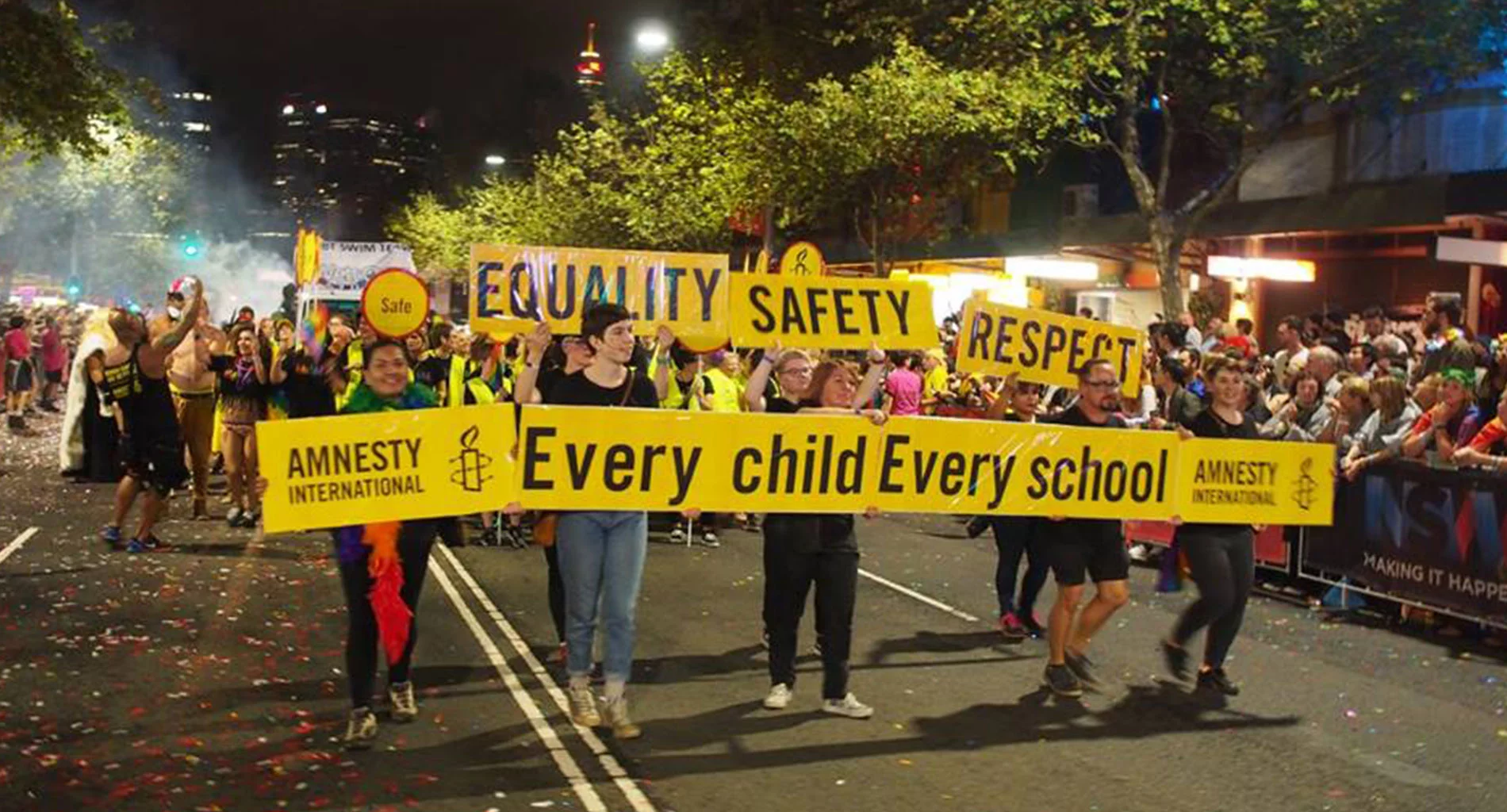 NSW LGBTQI Network at the 2017 Mardi Gras Parade. © Cosmo Price