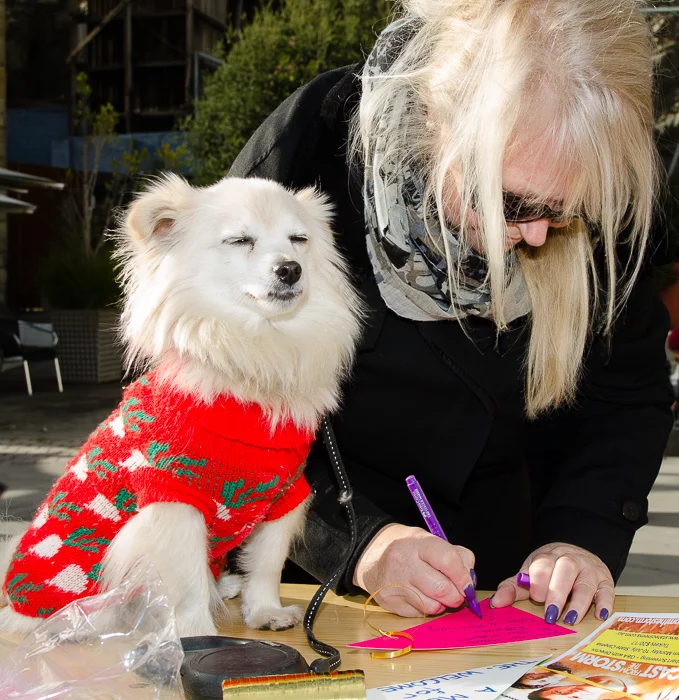 Activist and ger dog