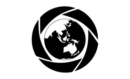 A black and white logo on a white background for the Amnesty 2017 Media Awards. The logo consists of a black and white image of a globe.