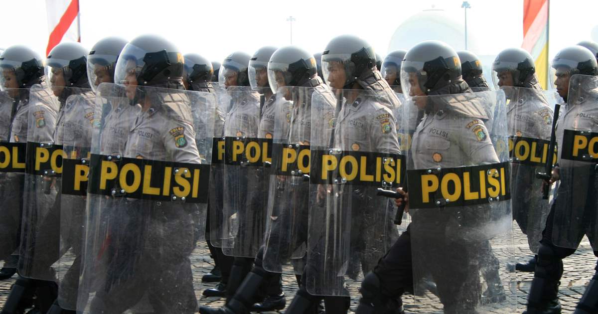 Indonesian Police with full gear