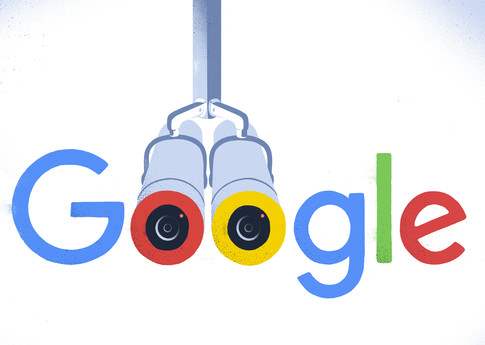 An illustration of the 'Google' logo, with the O's depicted as binoculars.