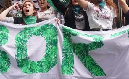 women protest for abortion rights on the street