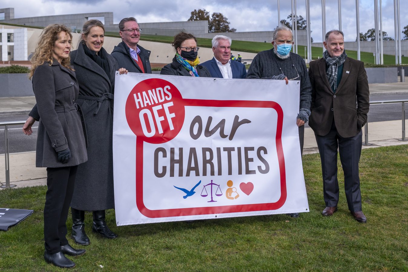 Charities gather outside Parliament House to speak out against Federal Laws